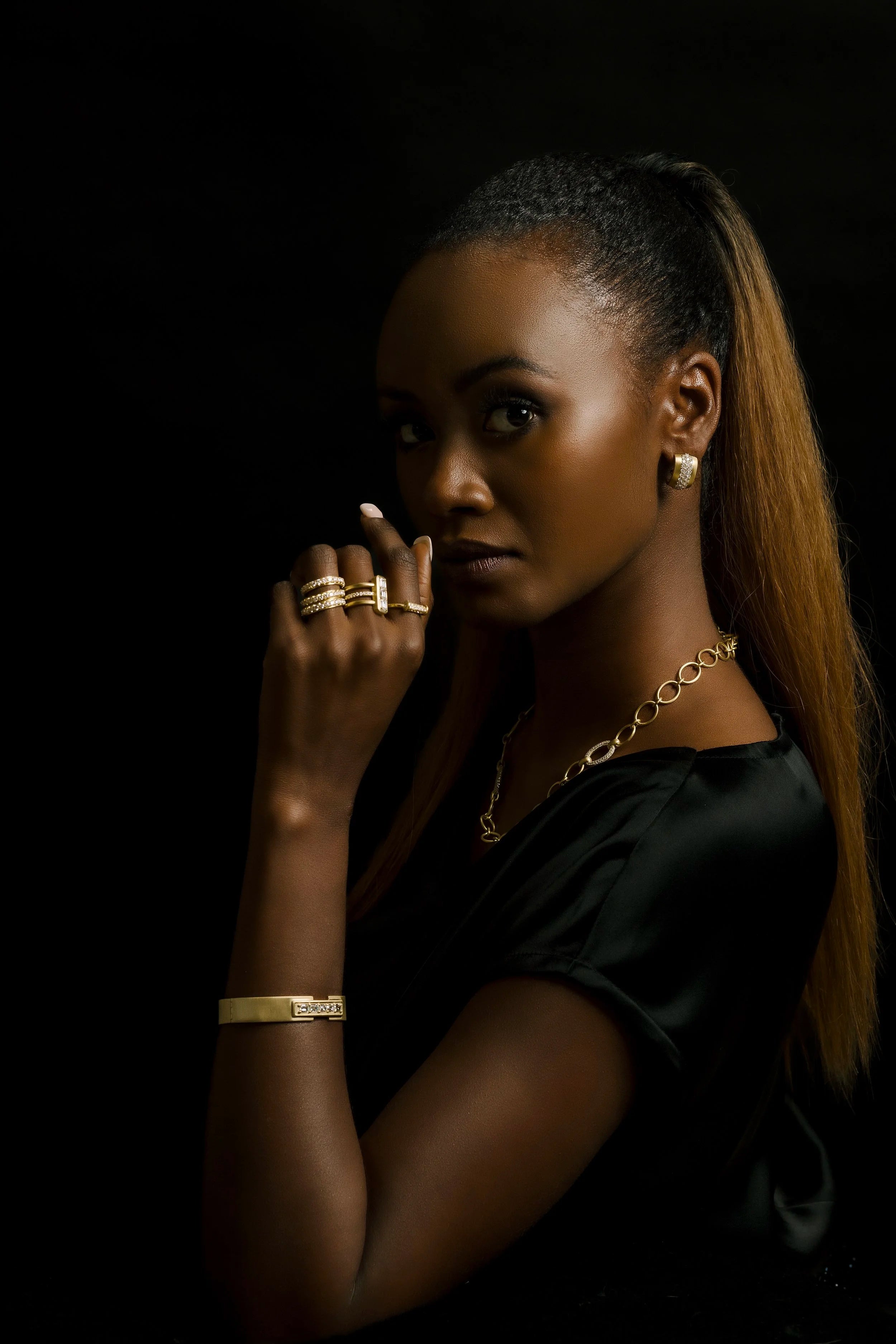 Omega Earrings - Diamond