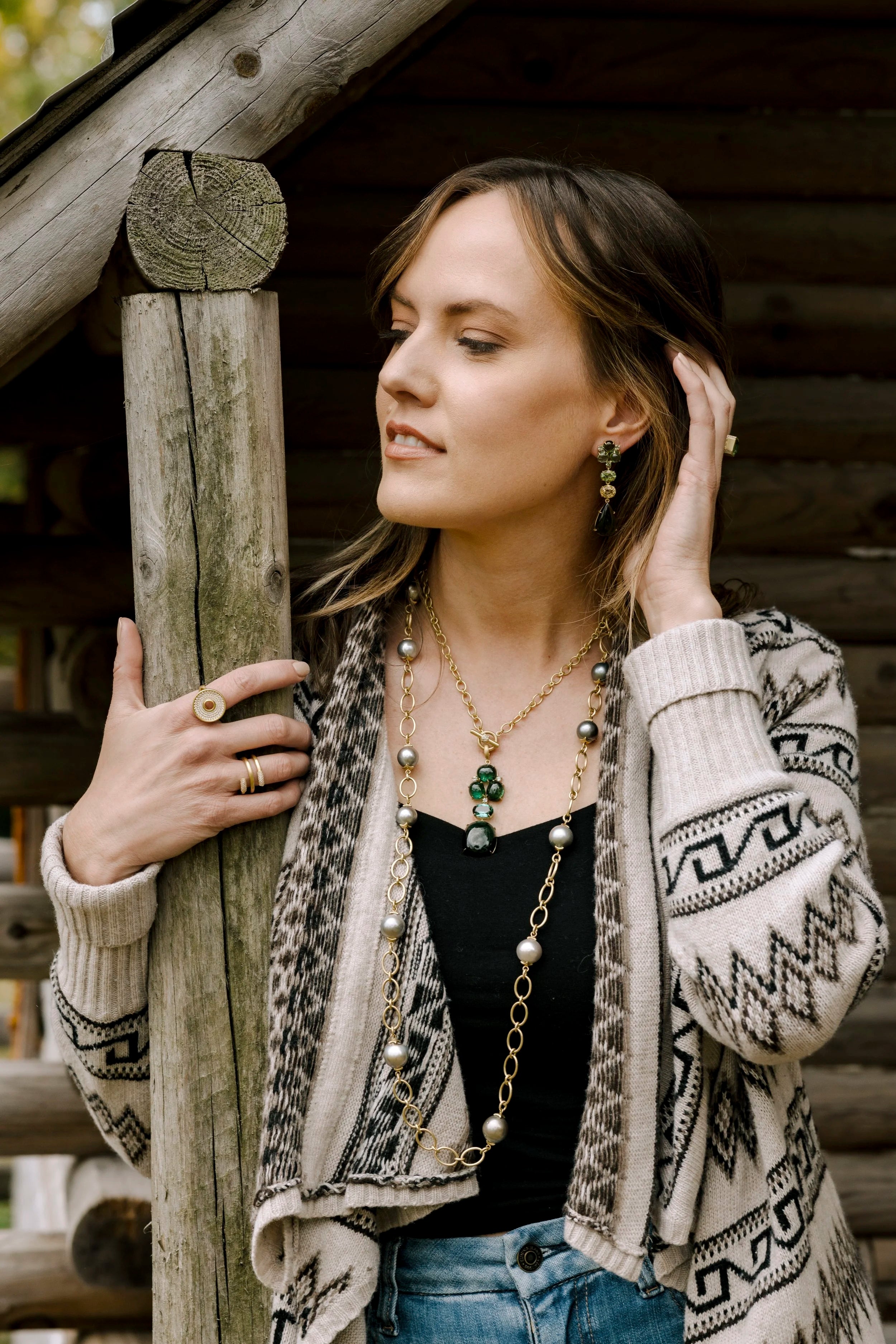 Bahari Link Chain Necklace - Tahitian Pearl