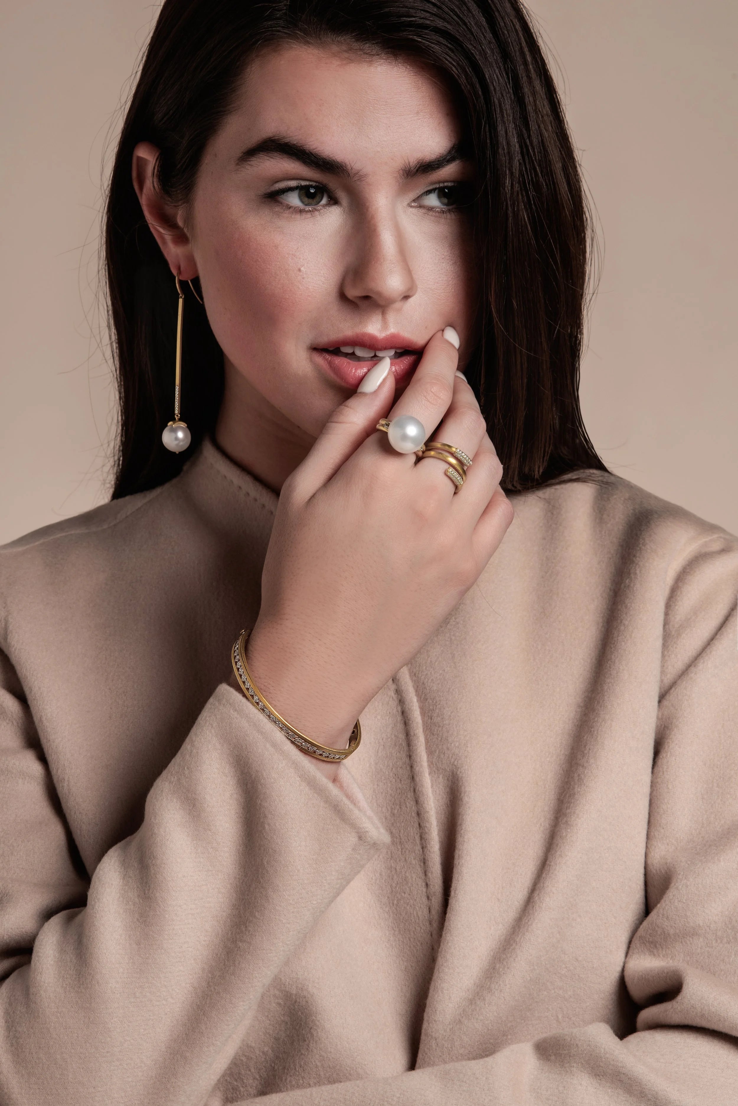 Bahari Ring - White South Seas Pearls