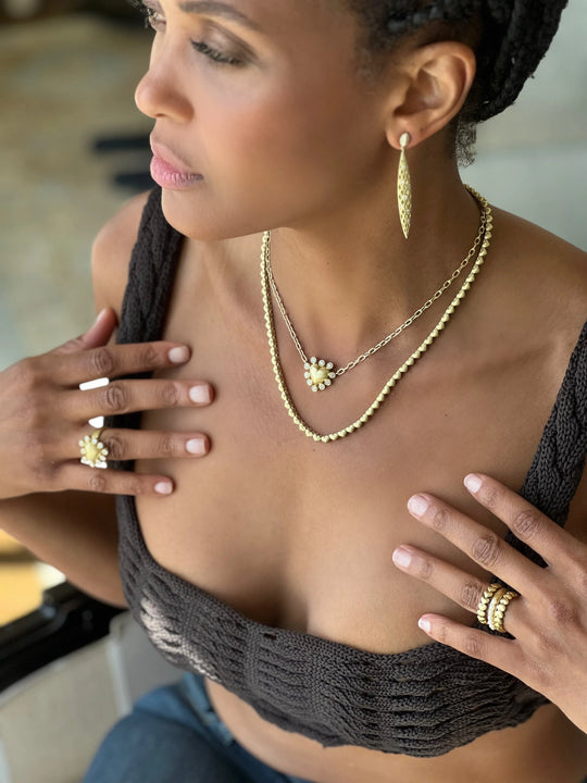 Solid Heart Tennis Necklace