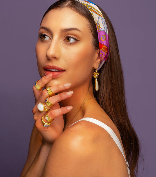 Ridged Band with Pavé Heart - Diamond