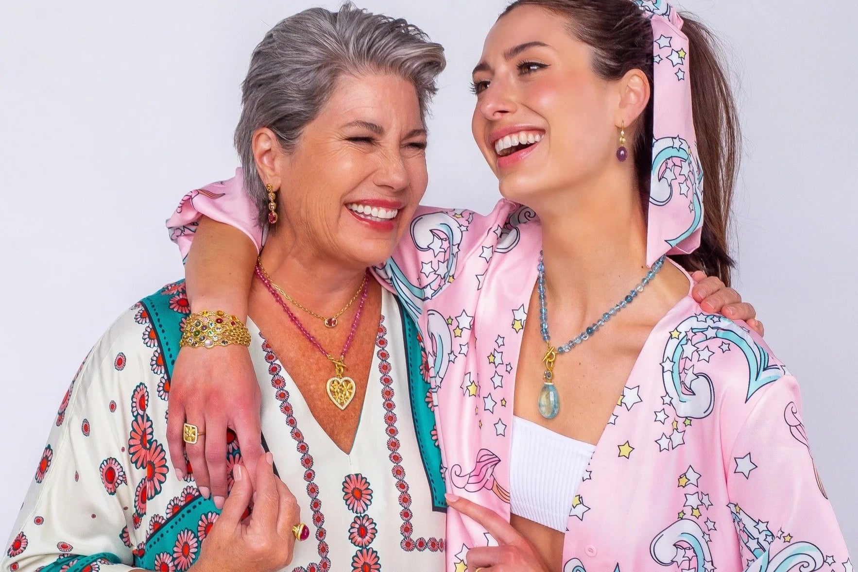 Chain & Gemstone Bracelet - Grey Spinel & Moonstone