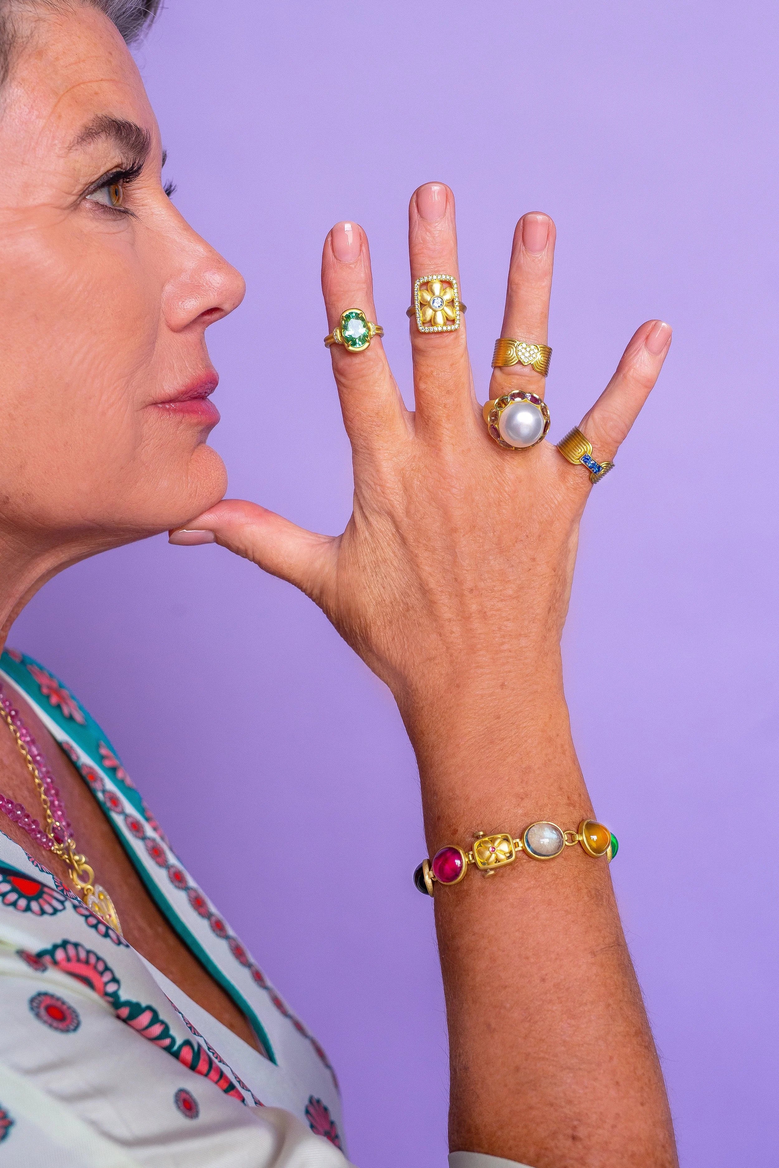 Pearl & Gemstone Ring - South Seas Pearl & Sapphires