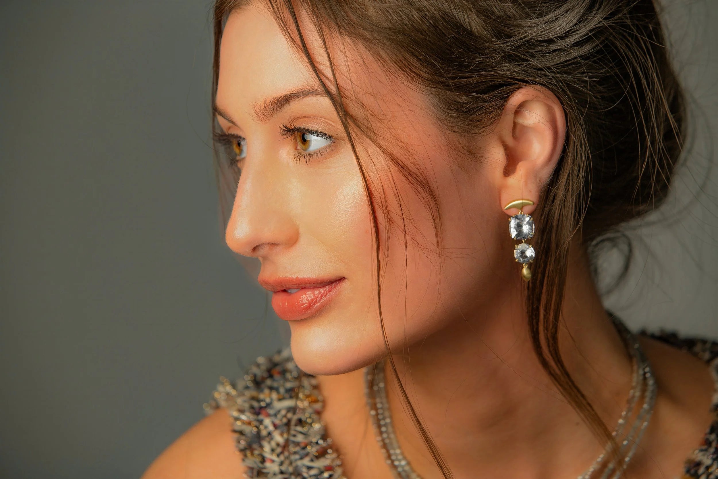 Gemmy Wave Earrings - Blue Beryl