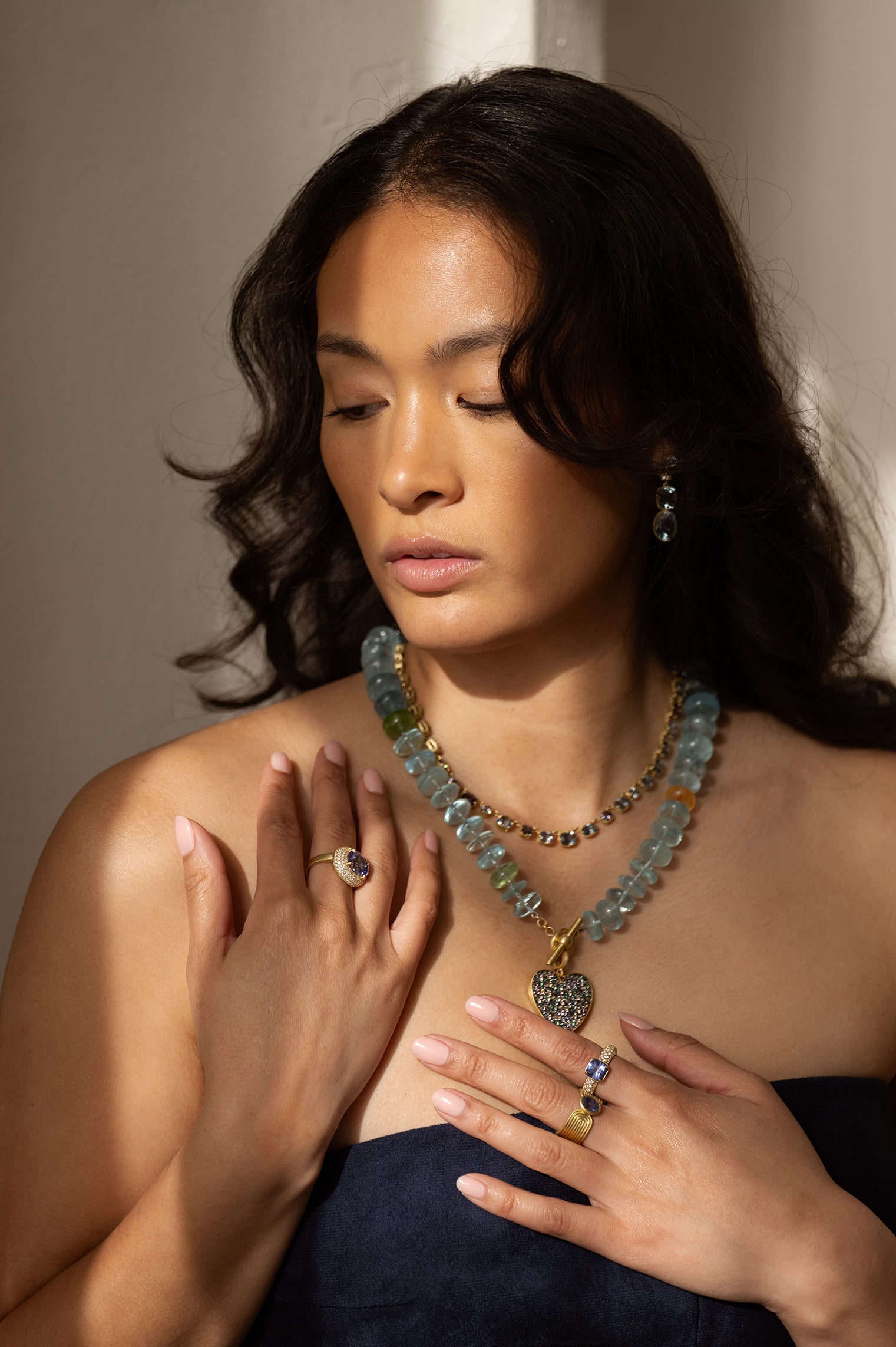 Gemmy Rivière Necklace - Grey Spinel
