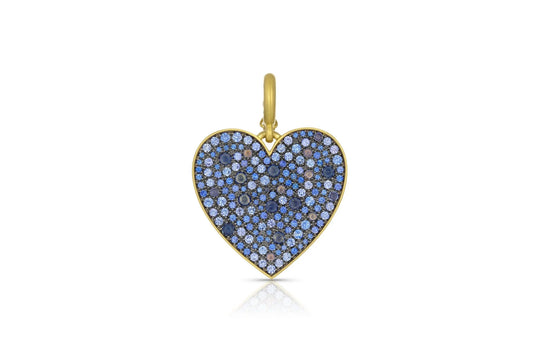 Large Heart Pendant - Blue Sapphire