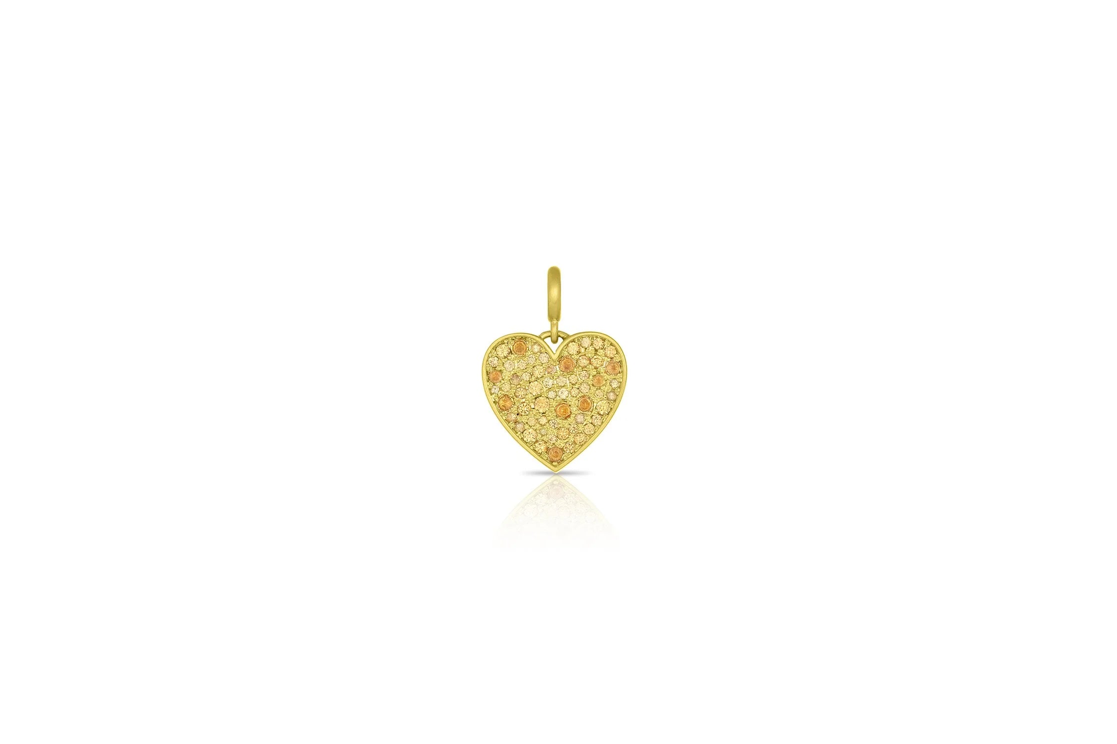 Small Heart Pendant - Yellow Sapphire