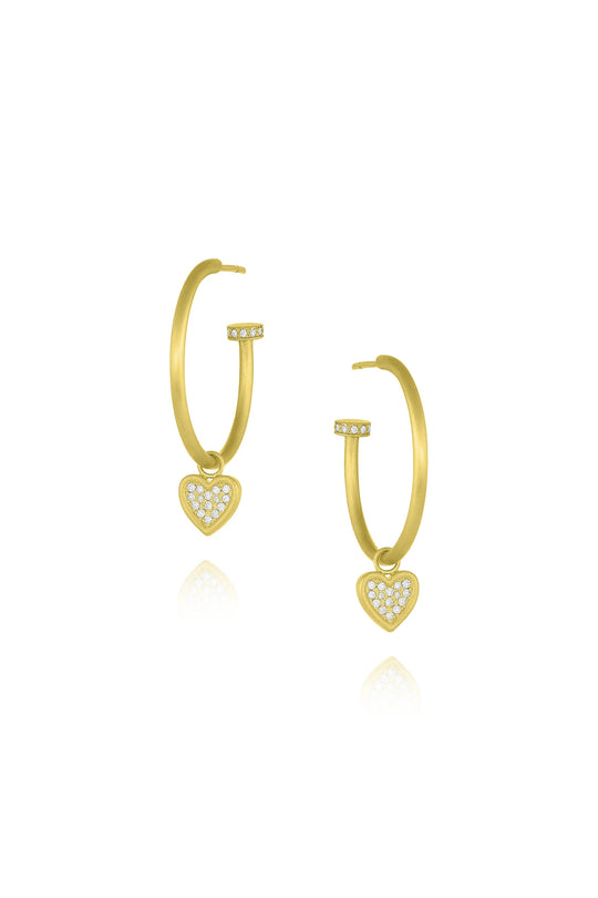 Heart Earring Charms - Diamond