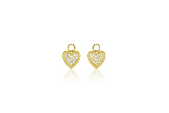 Heart Earring Charms - Diamond