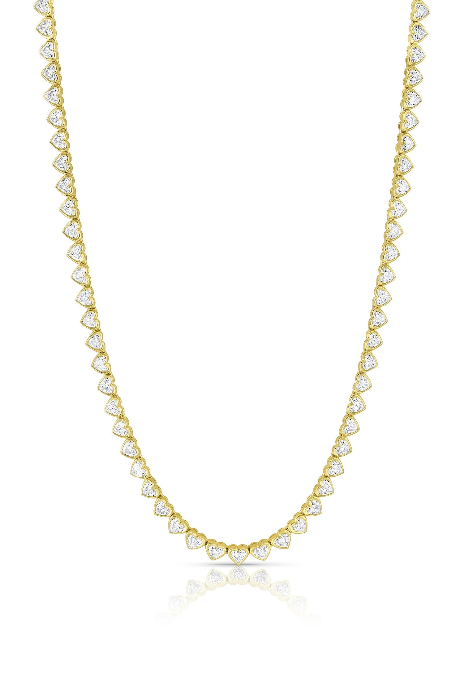 Heart Shape Tennis Necklace - Diamond