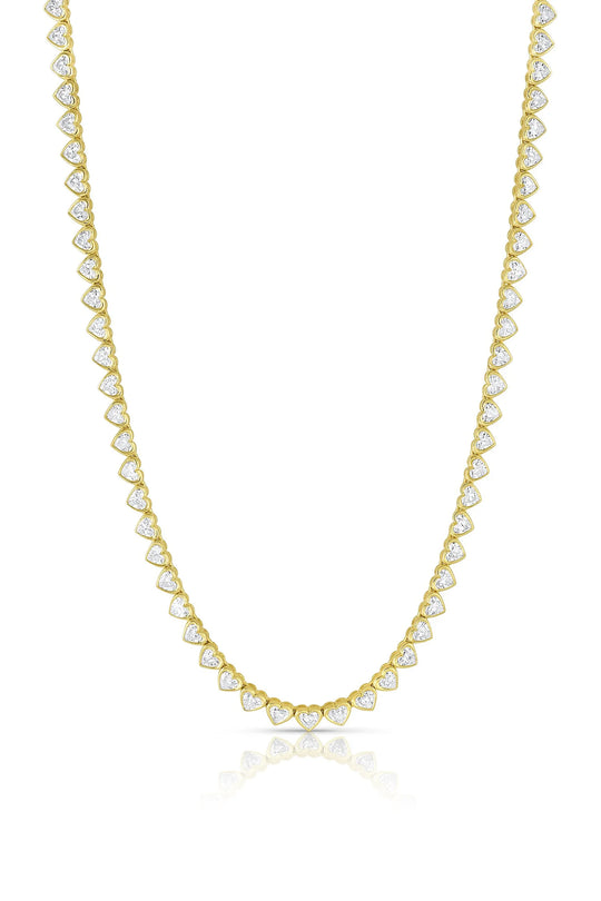 Heart Shape Tennis Necklace - Diamond