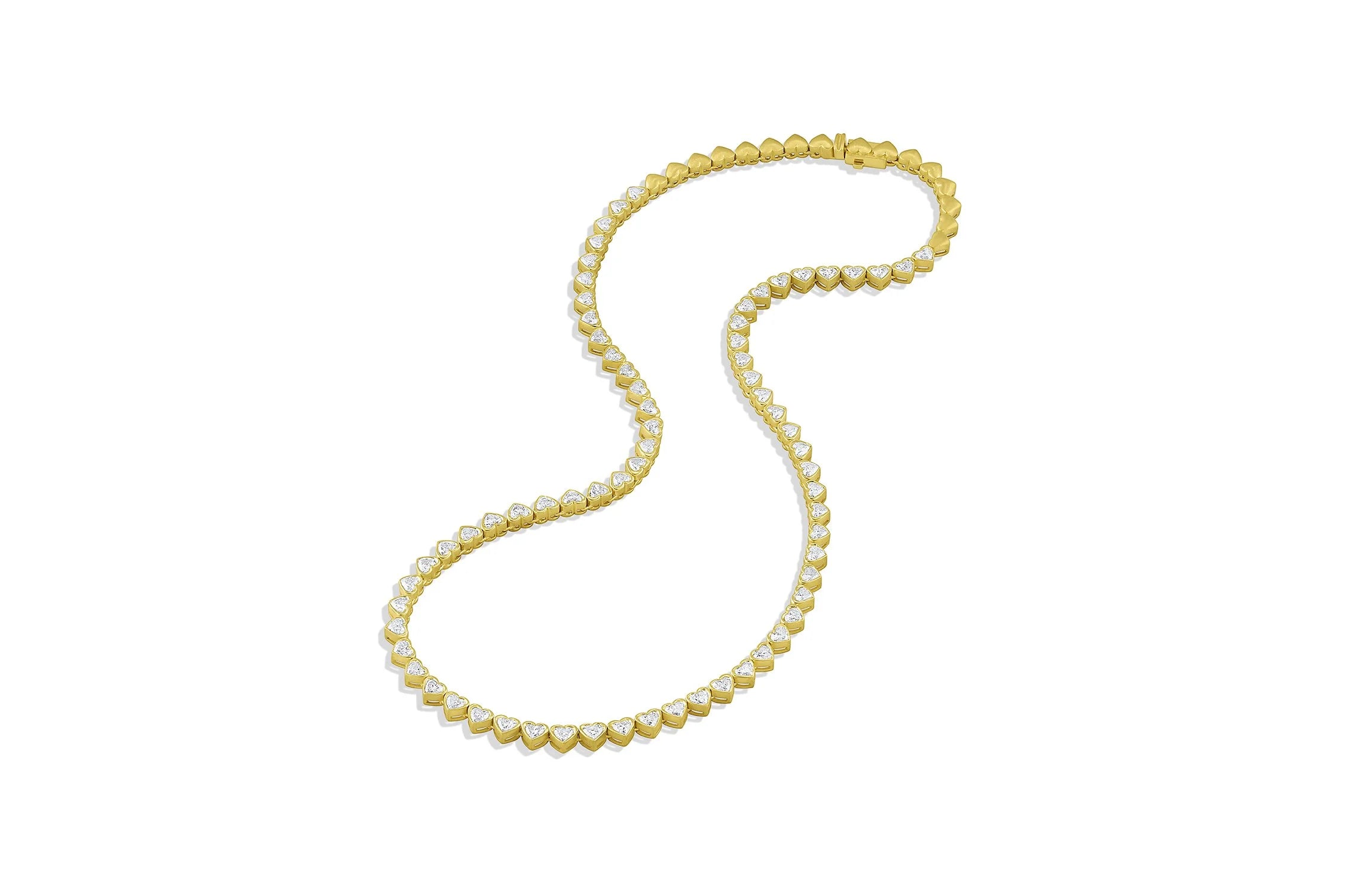 Heart Shape Tennis Necklace - Diamond