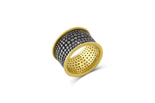 Amani Wide Band - Grey Diamonds