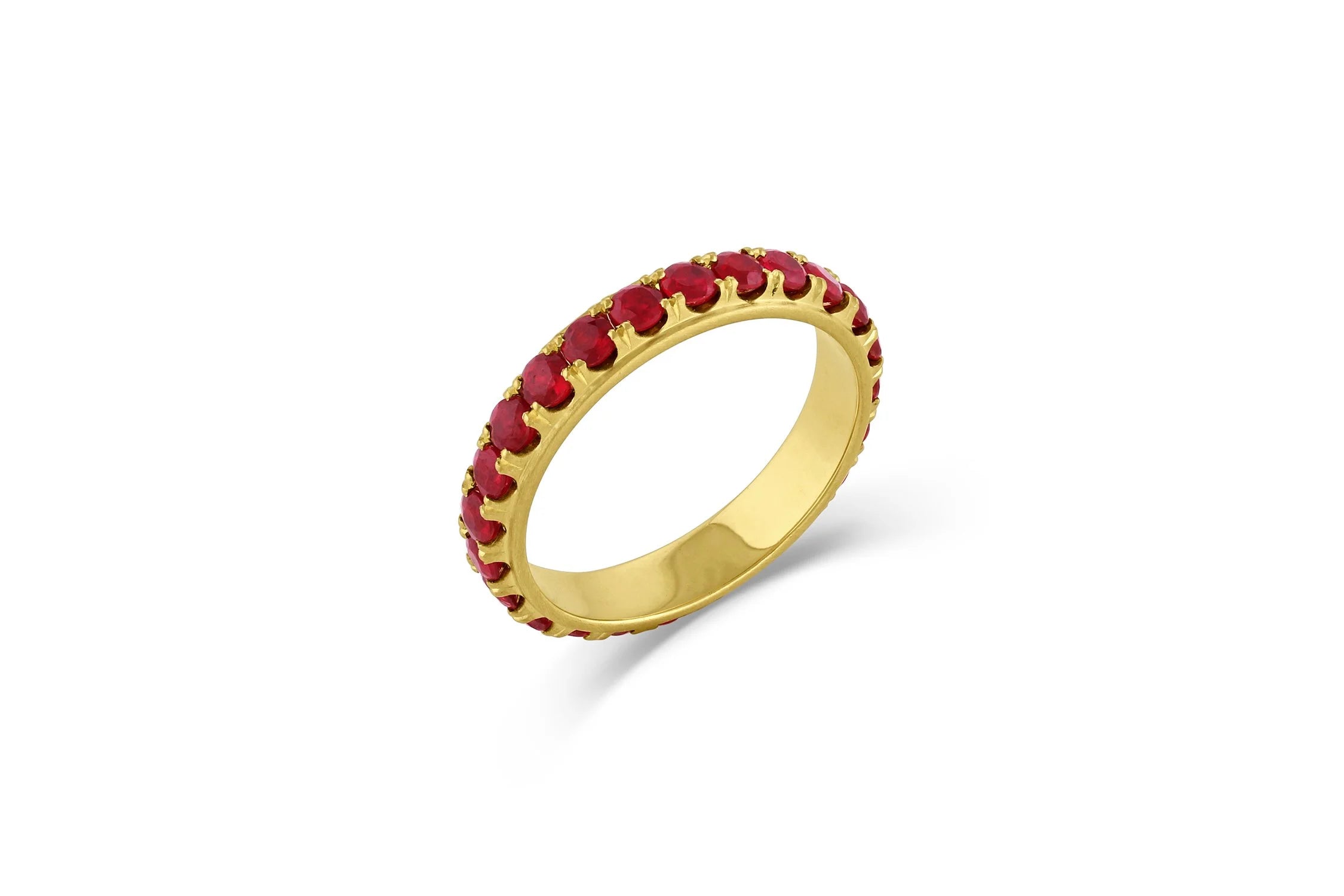 Edged Eternity Band - Ruby