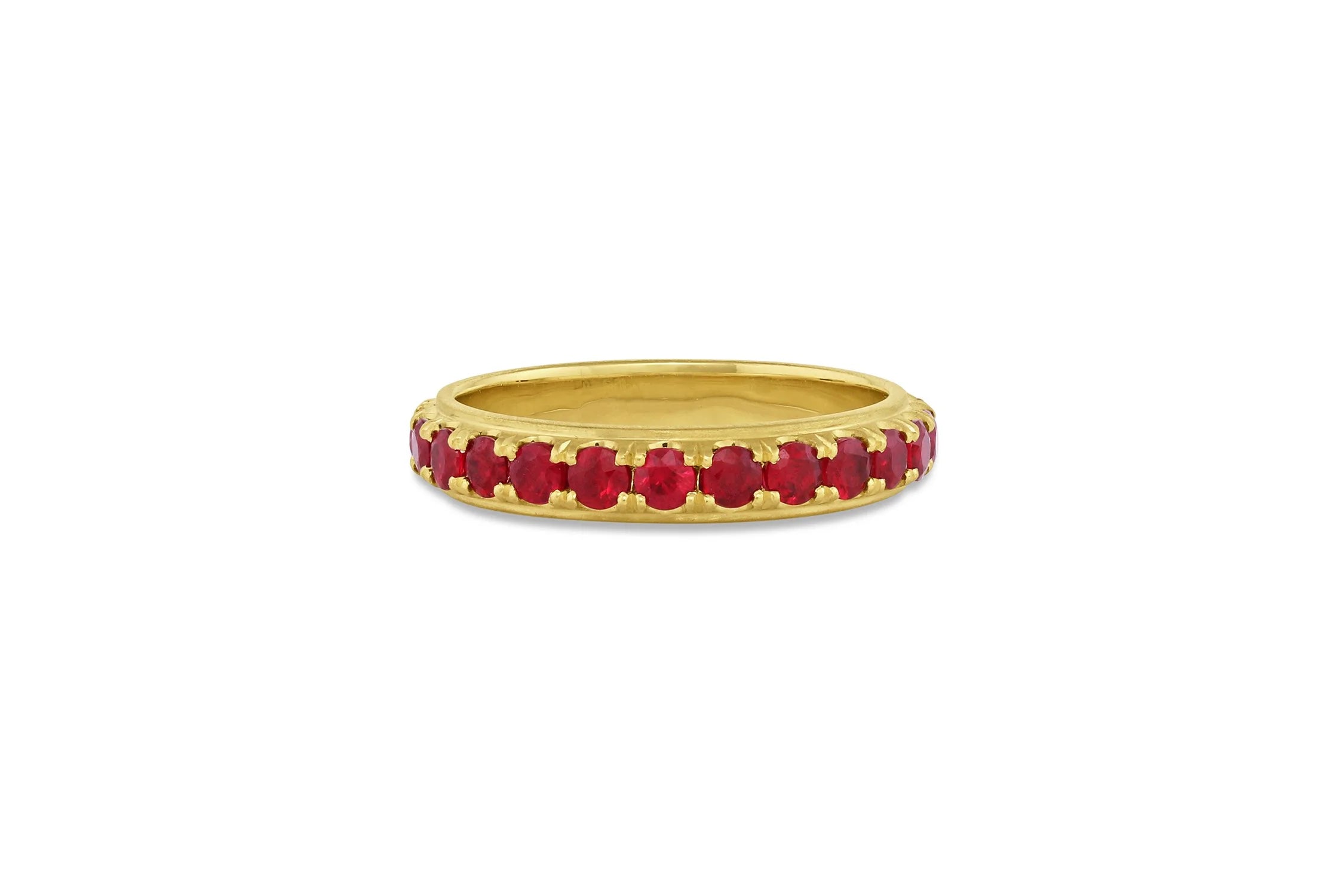 Edged Eternity Band - Ruby