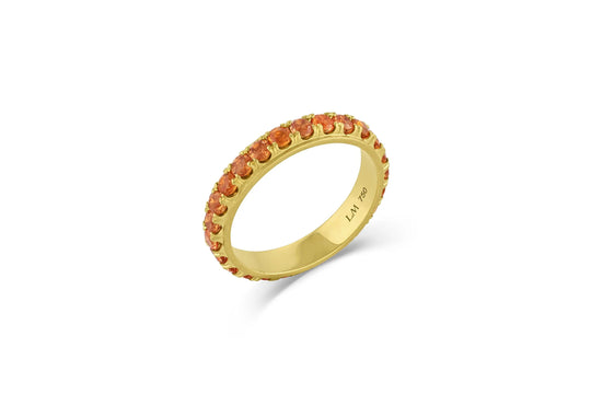 Edged Eternity Band - Orange Sapphire