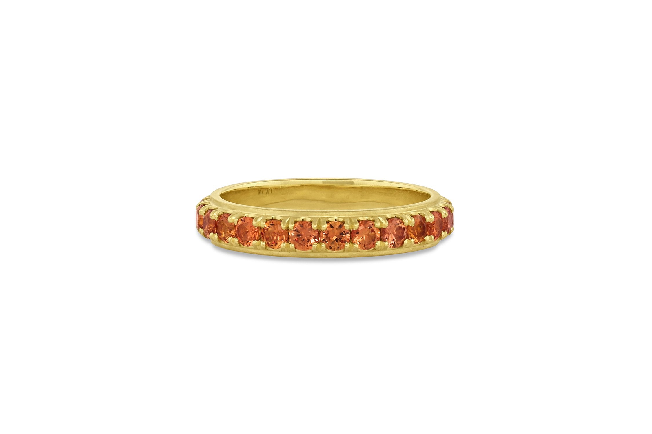 Edged Eternity Band - Orange Sapphire
