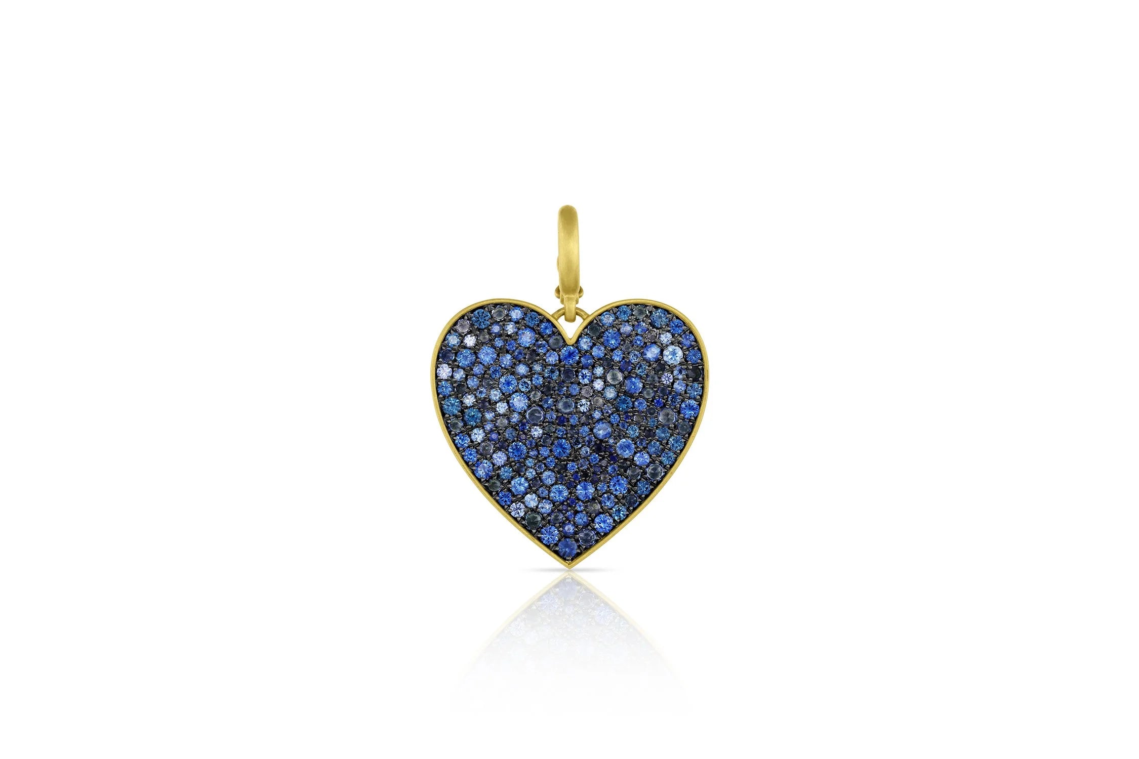 Medium Heart Pendant - Blue Sapphire