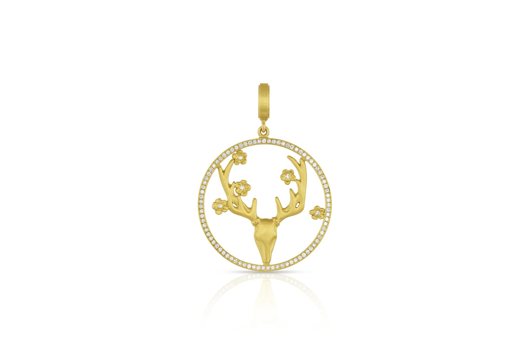 Elk Pendant - Flowers