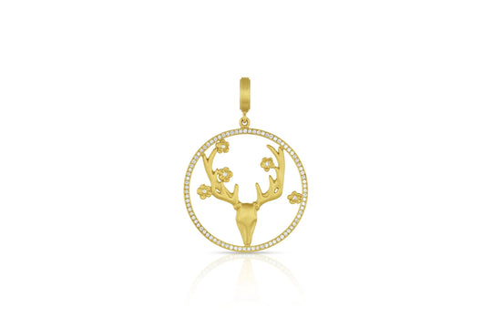 Elk Pendant - Flowers