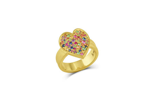 Pavé Heart Ring - Multi Color