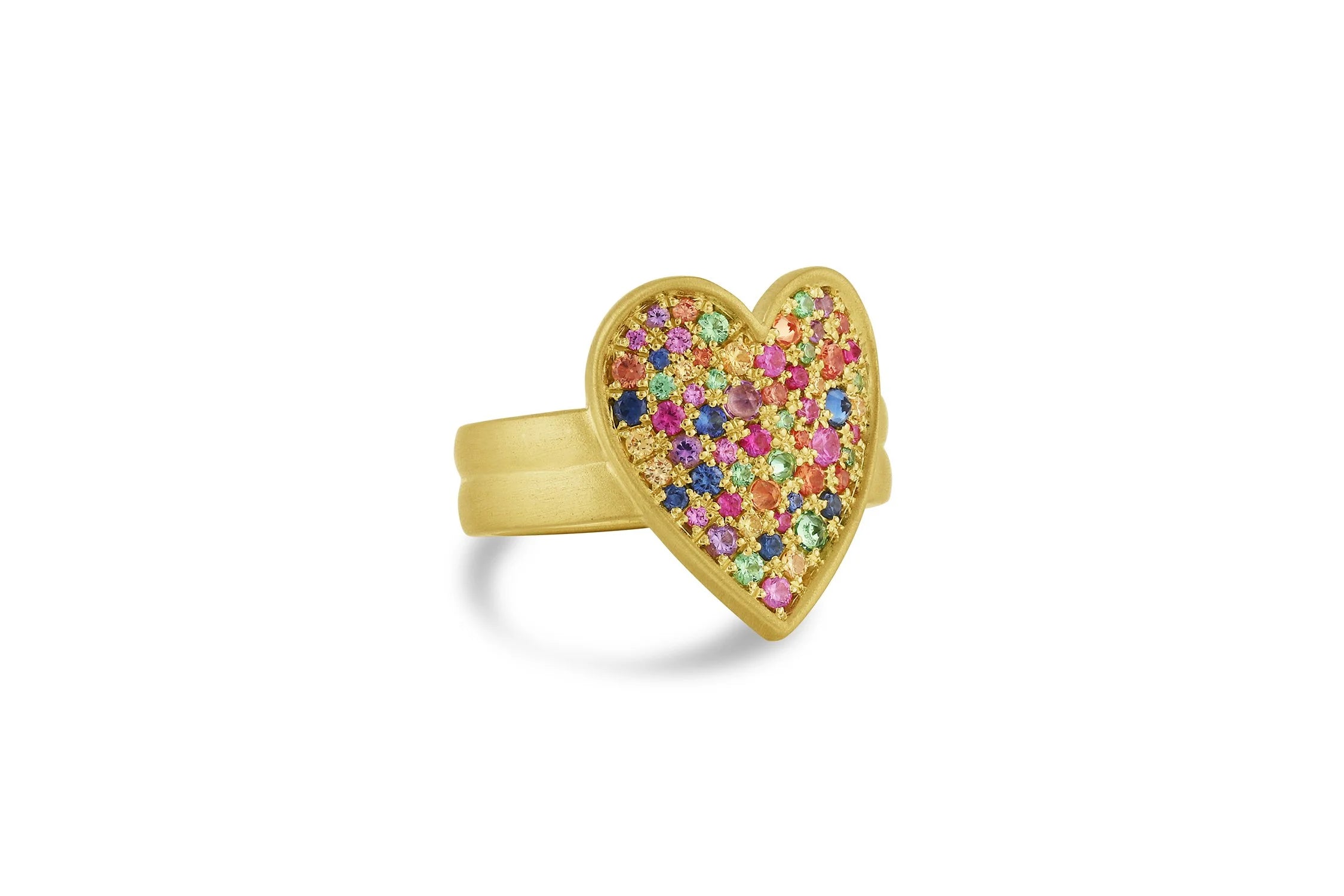 Pavé Heart Ring - Multi Color