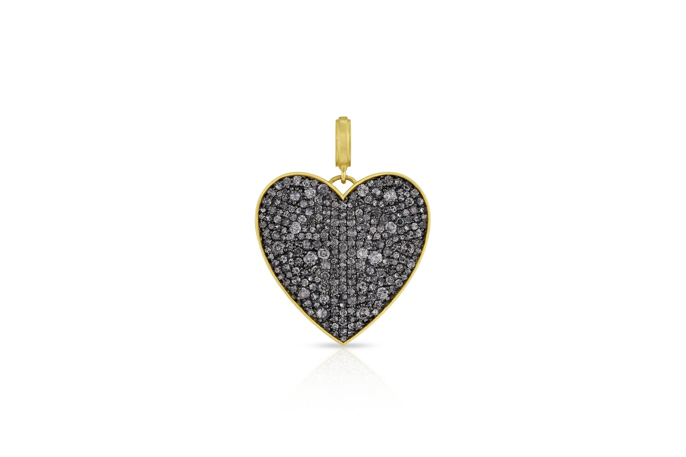 Medium Heart Pendant - Grey Diamond