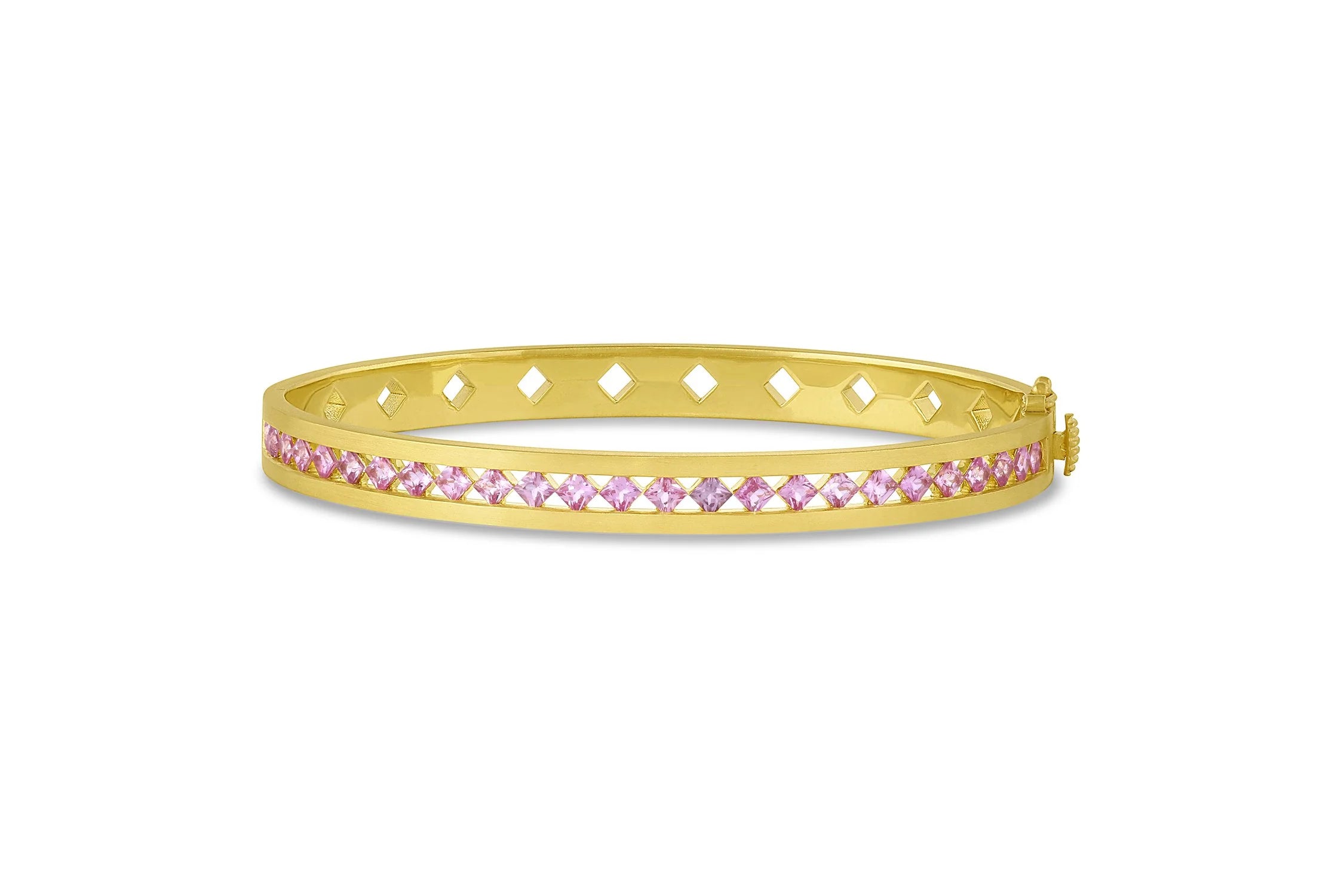 Ameerah Hinged Bracelet - Pink Sapphire