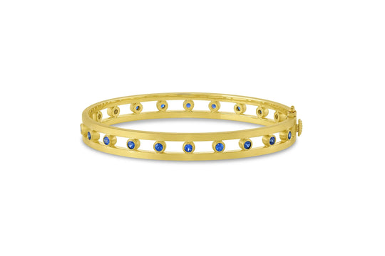 Essential Colors Hinged Bangle - Blue Sapphire