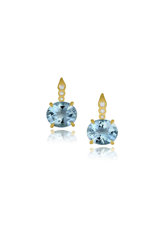 Gemmy Drop Earrings - Aquamarine