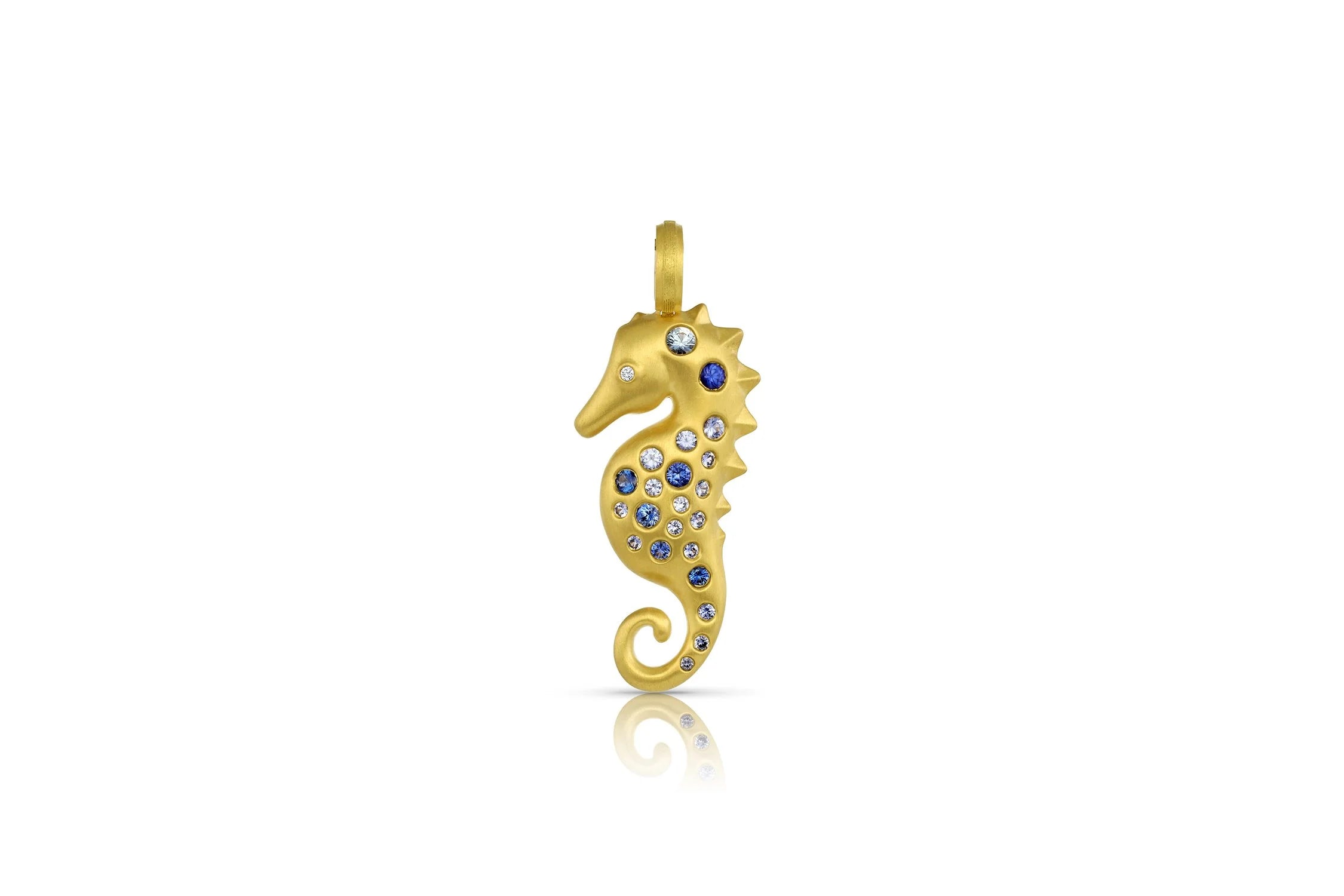 Medium Seahorse Pendant - Blue Sapphire