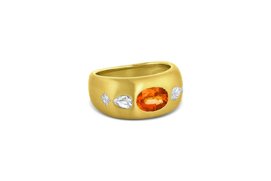 Tilly Ring - Orange Sapphire & Diamond