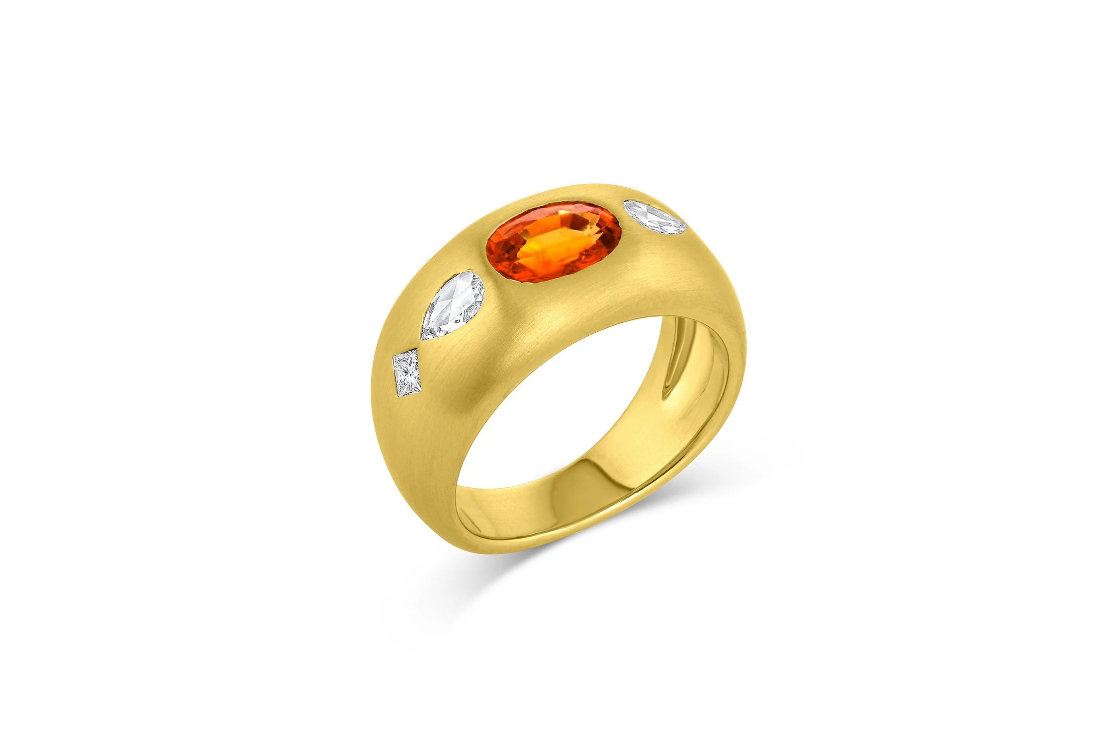 Tilly Ring - Orange Sapphire & Diamond