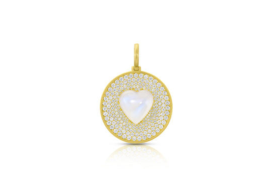 Amani Pavé Pendant w/Moonstone Heart