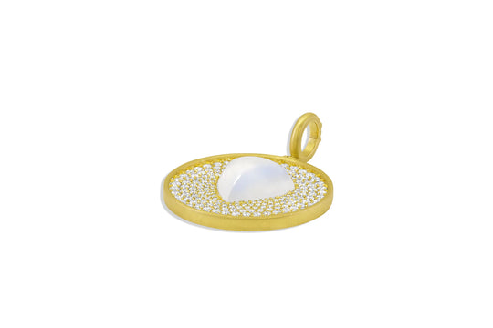 Amani Pavé Pendant w/Moonstone Heart