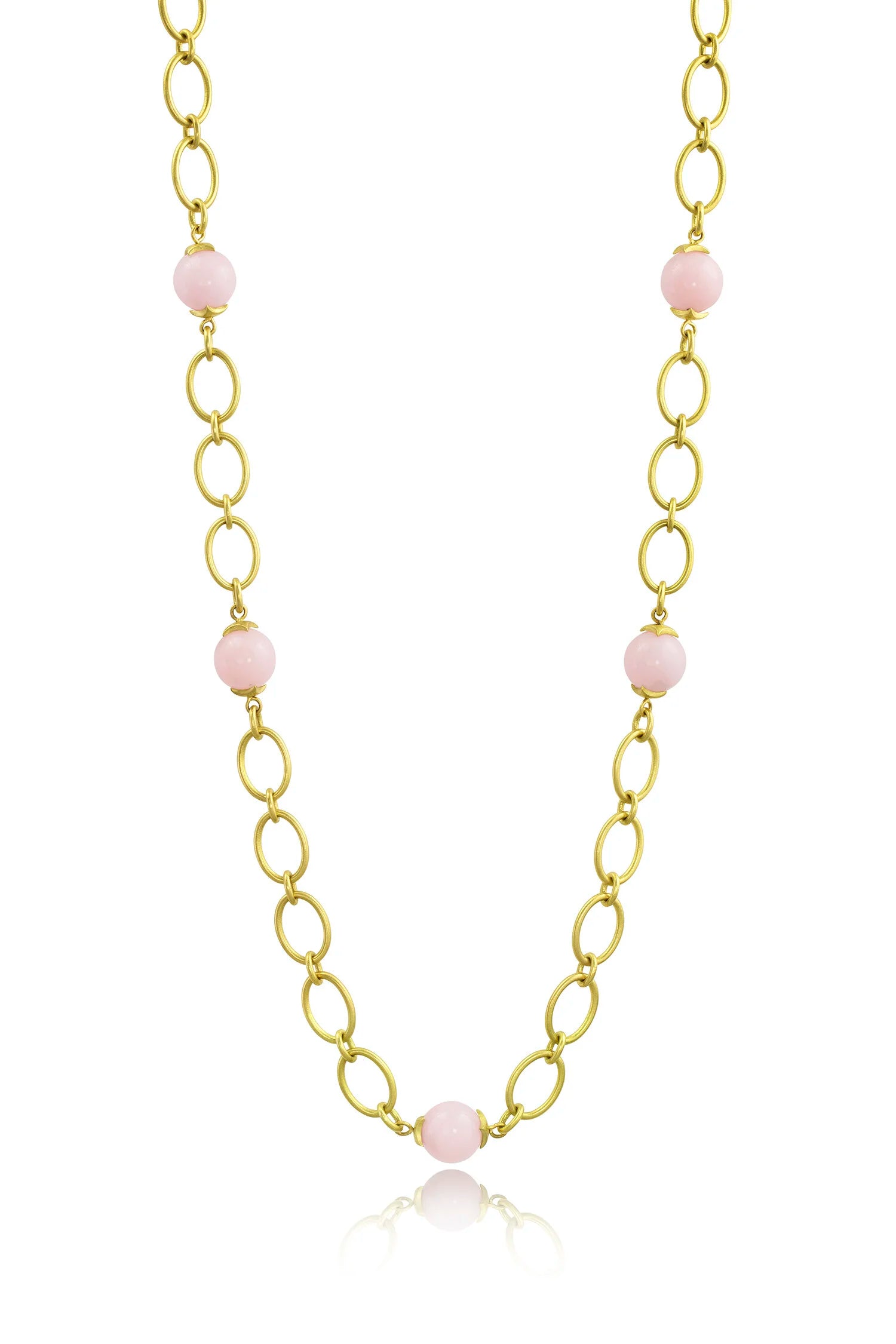 Bahari Link Chain Necklace - Pink Opal