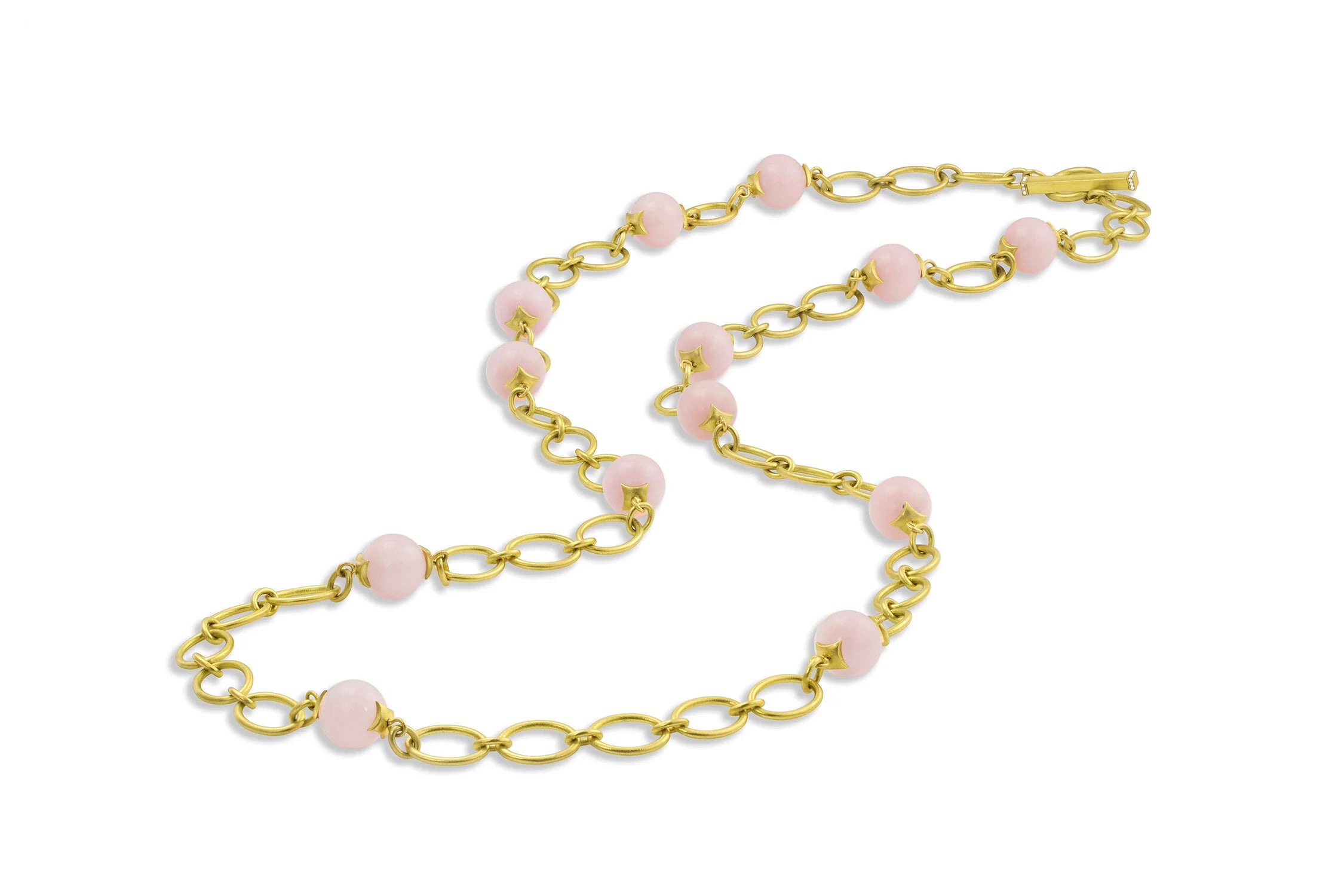 Bahari Link Chain Necklace - Pink Opal