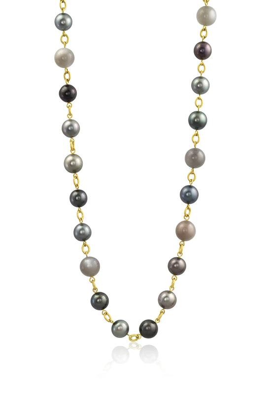 Bahari Tahitian Pearl Strand with Grey Moonstone