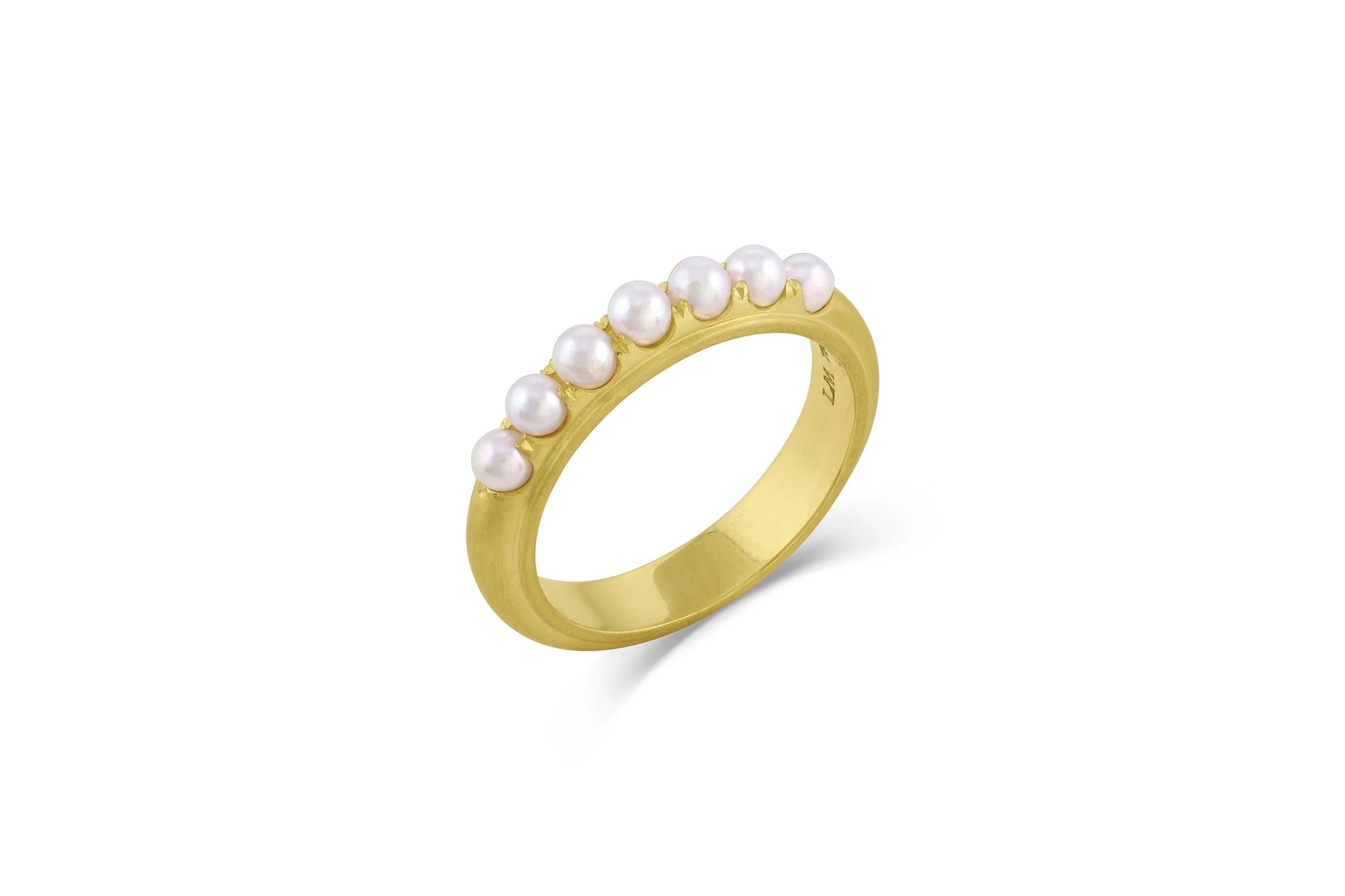 Edged Eternity Band - Akoya Pearl