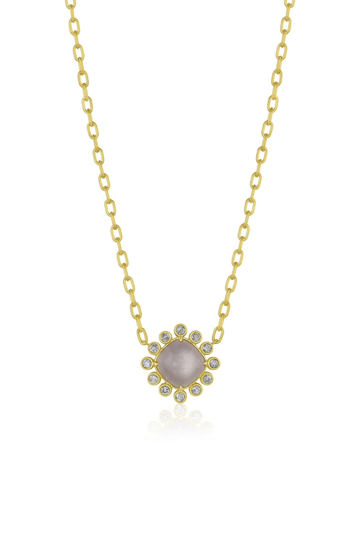 Essential Colors Necklace - Grey Moonstone & Grey Diamonds
