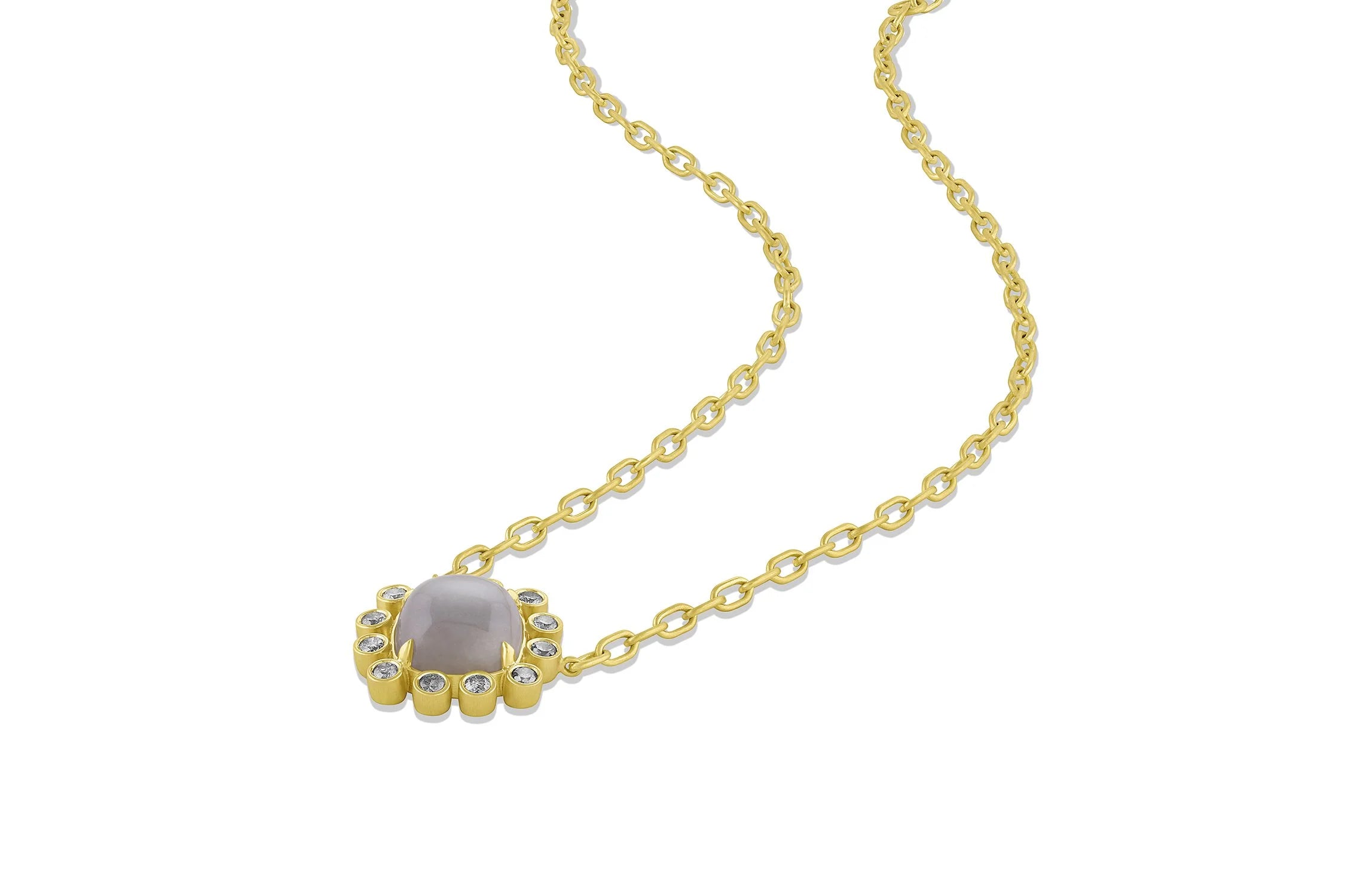 Essential Colors Necklace - Grey Moonstone & Grey Diamonds