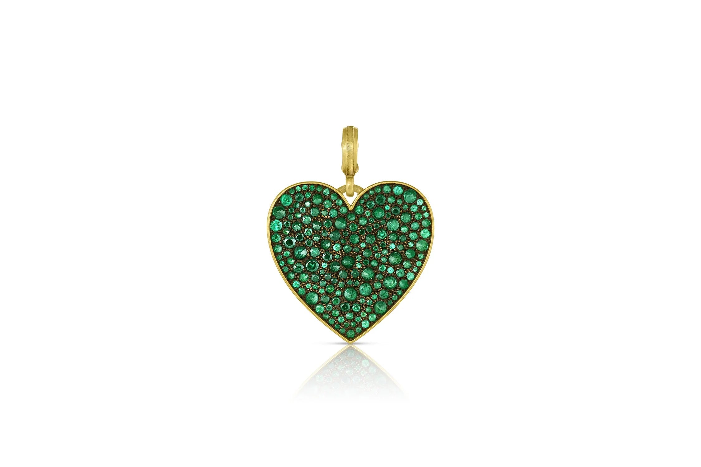Medium Heart Pendant - Emerald