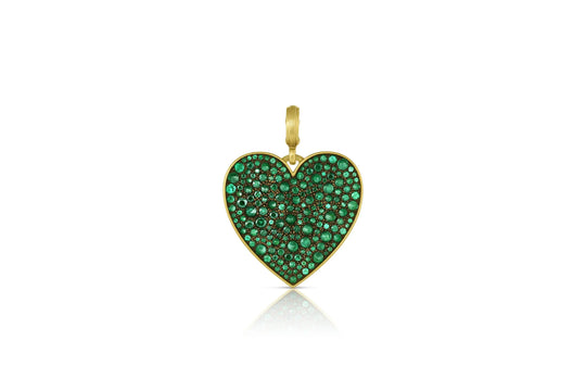Medium Heart Pendant - Emerald