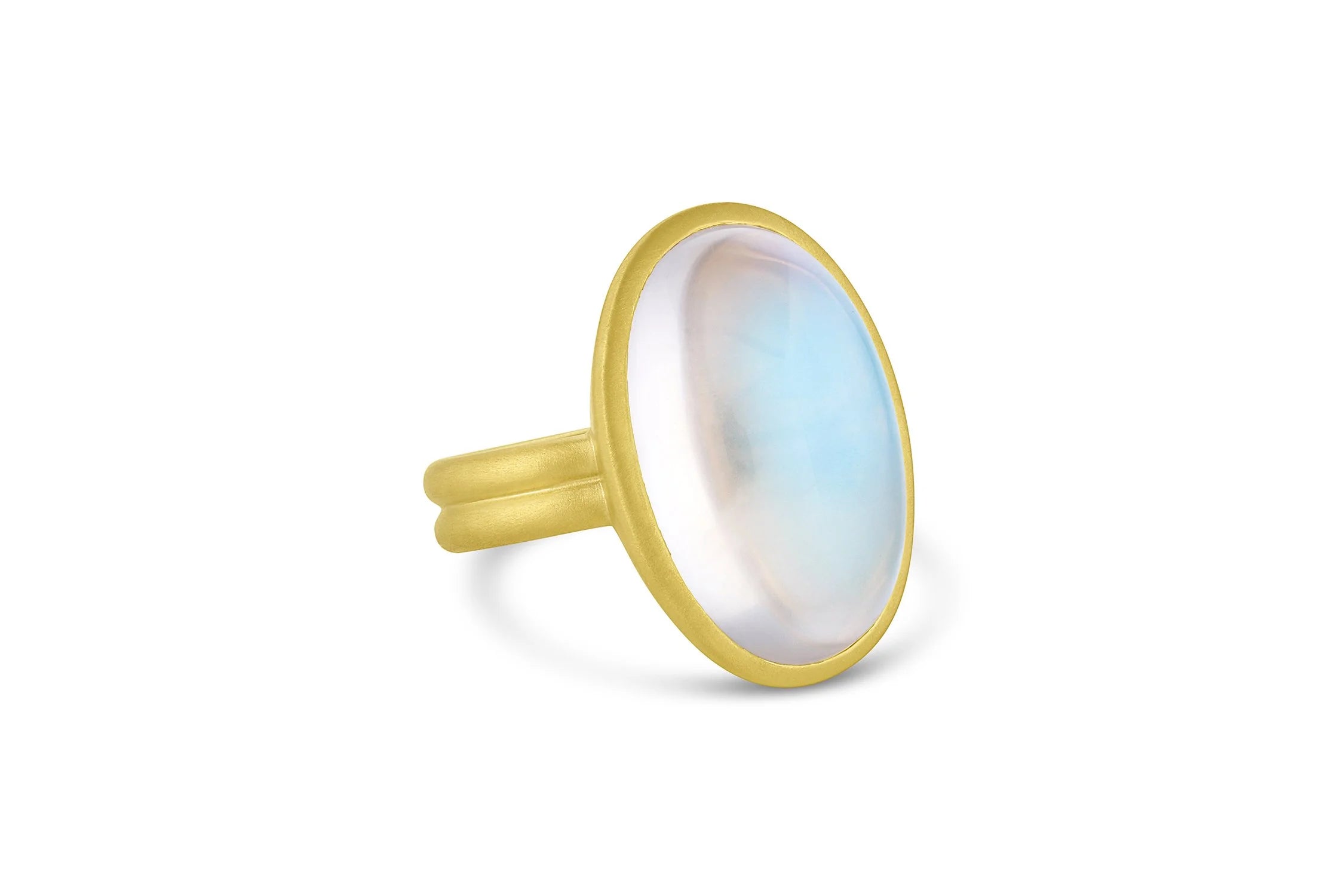 Puffed Cabochon Ring - Large Oval Moonstone