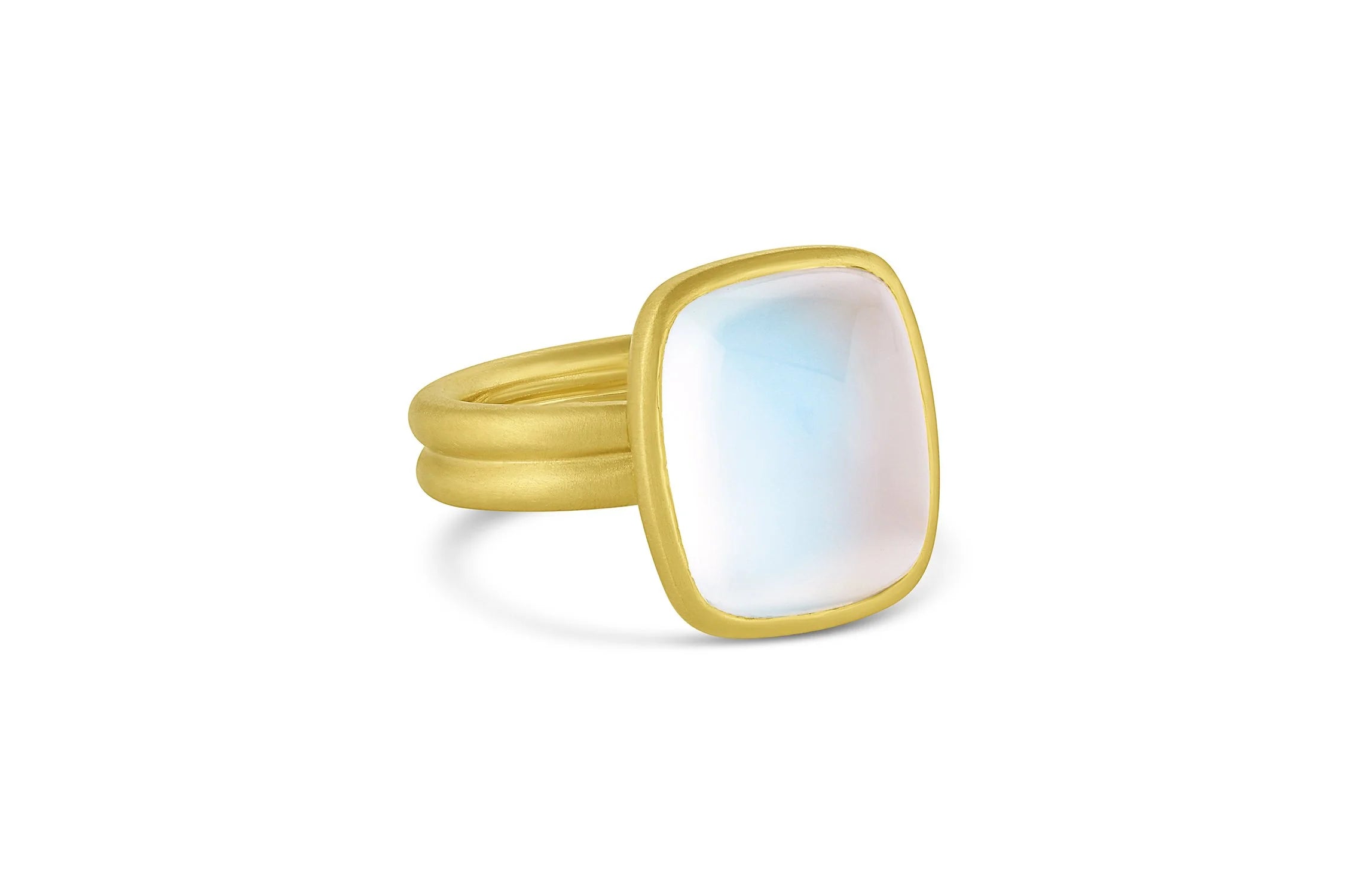 Scalloped Diamond Ring - African Moonstone