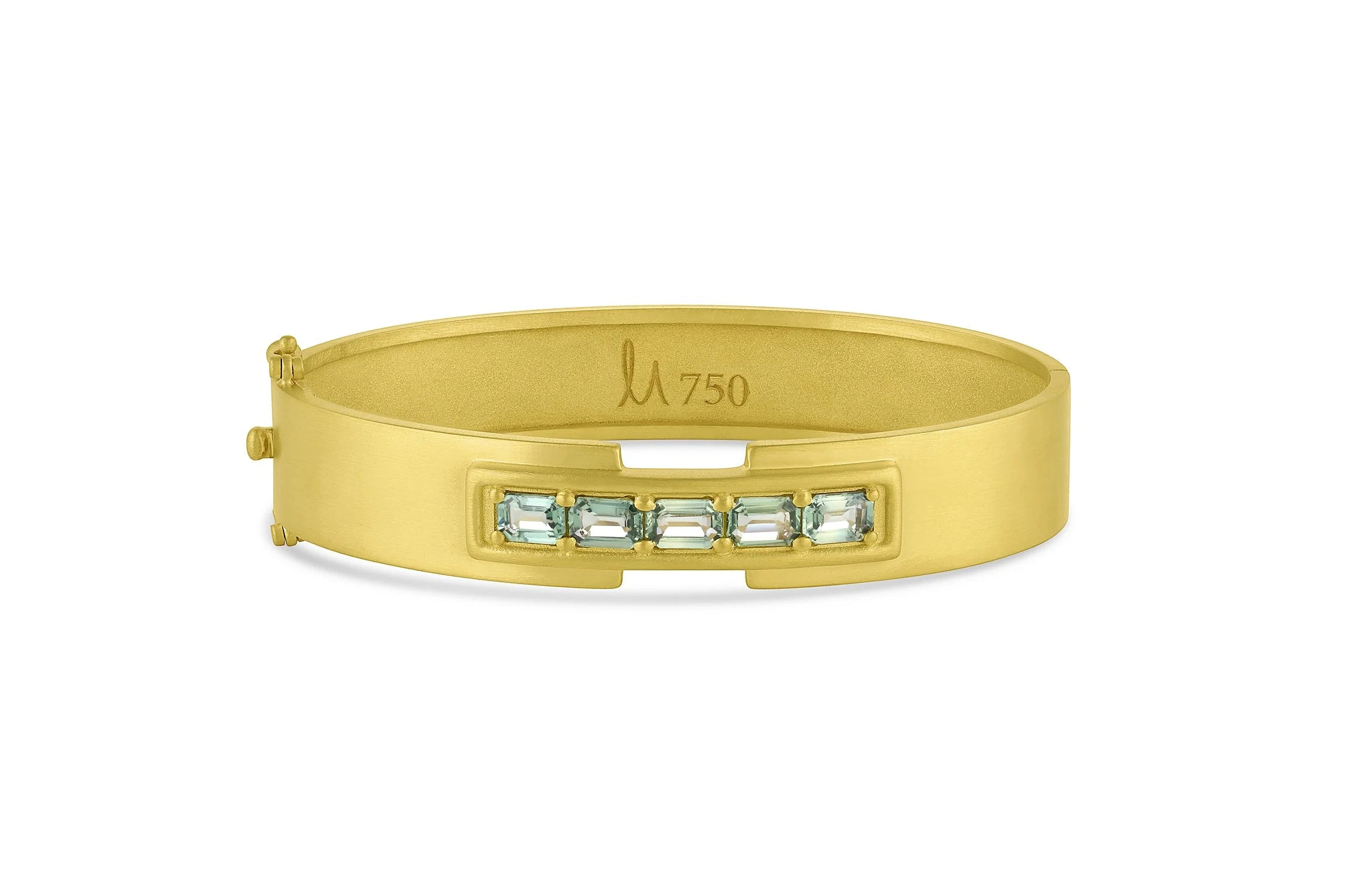 Bar Bracelet - 5 Stone Green Sapphire