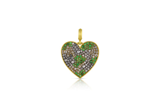 Medium Heart Pendant - Camo