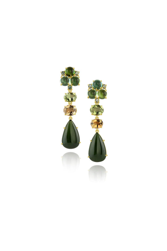 Tourmaline & Green Sapphire Earrings