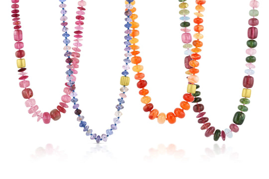 Fire Opal Beads w/2 Smooth Gold Beads