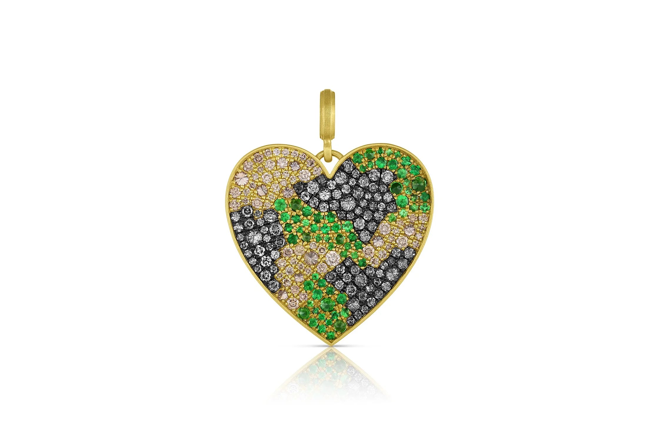 Large Heart Pendant - Camo